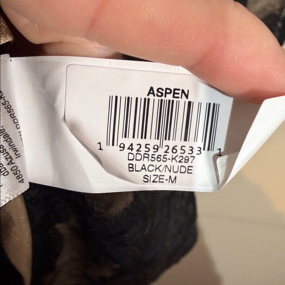 Dress the Population aspen Black Floral Lace Overlay Midi Dress with Tan Base - Picture 6 of 8